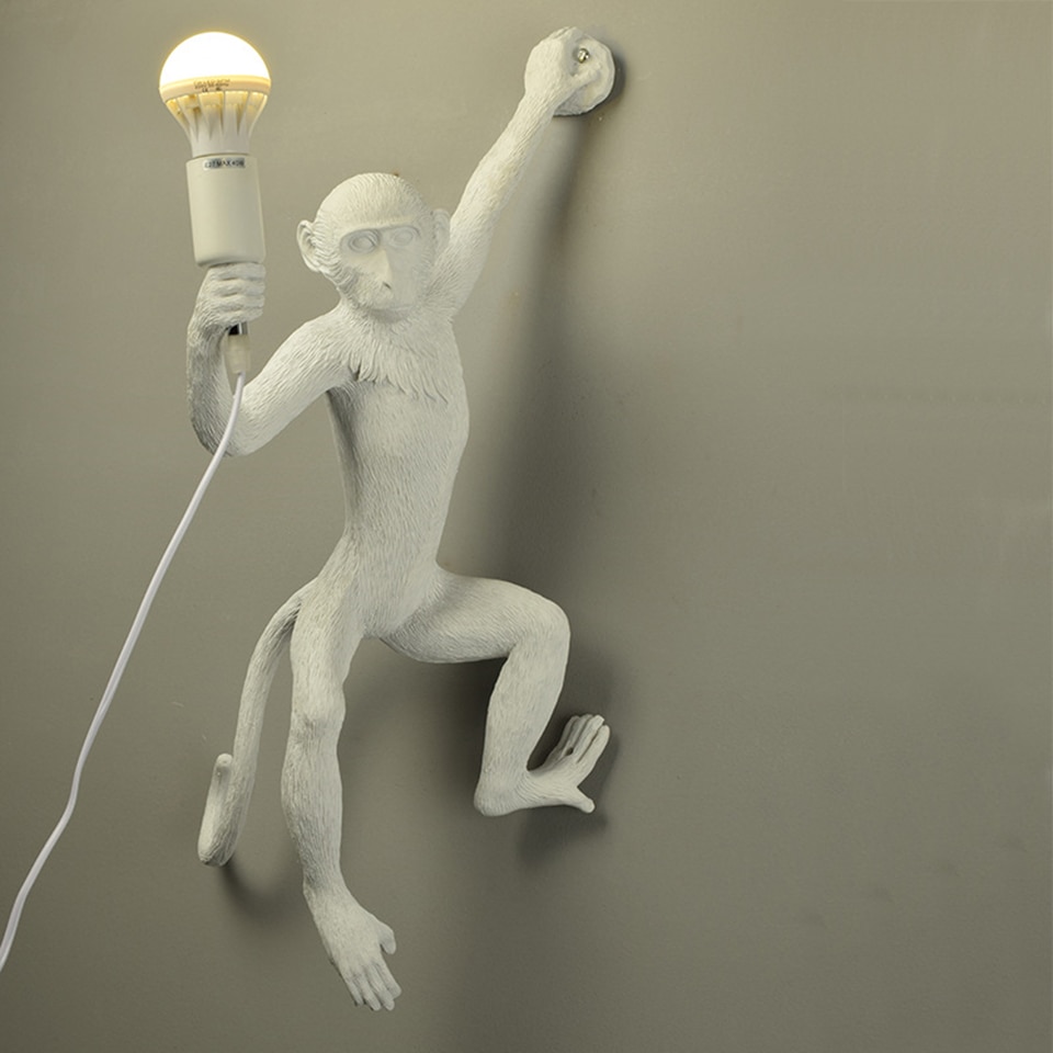 Resin Monkey Pendant Lamps Hanging Wall Living Room Light Home Pendante lustre E27 Bulb kroonluchter Luminaria Luces Decoracion