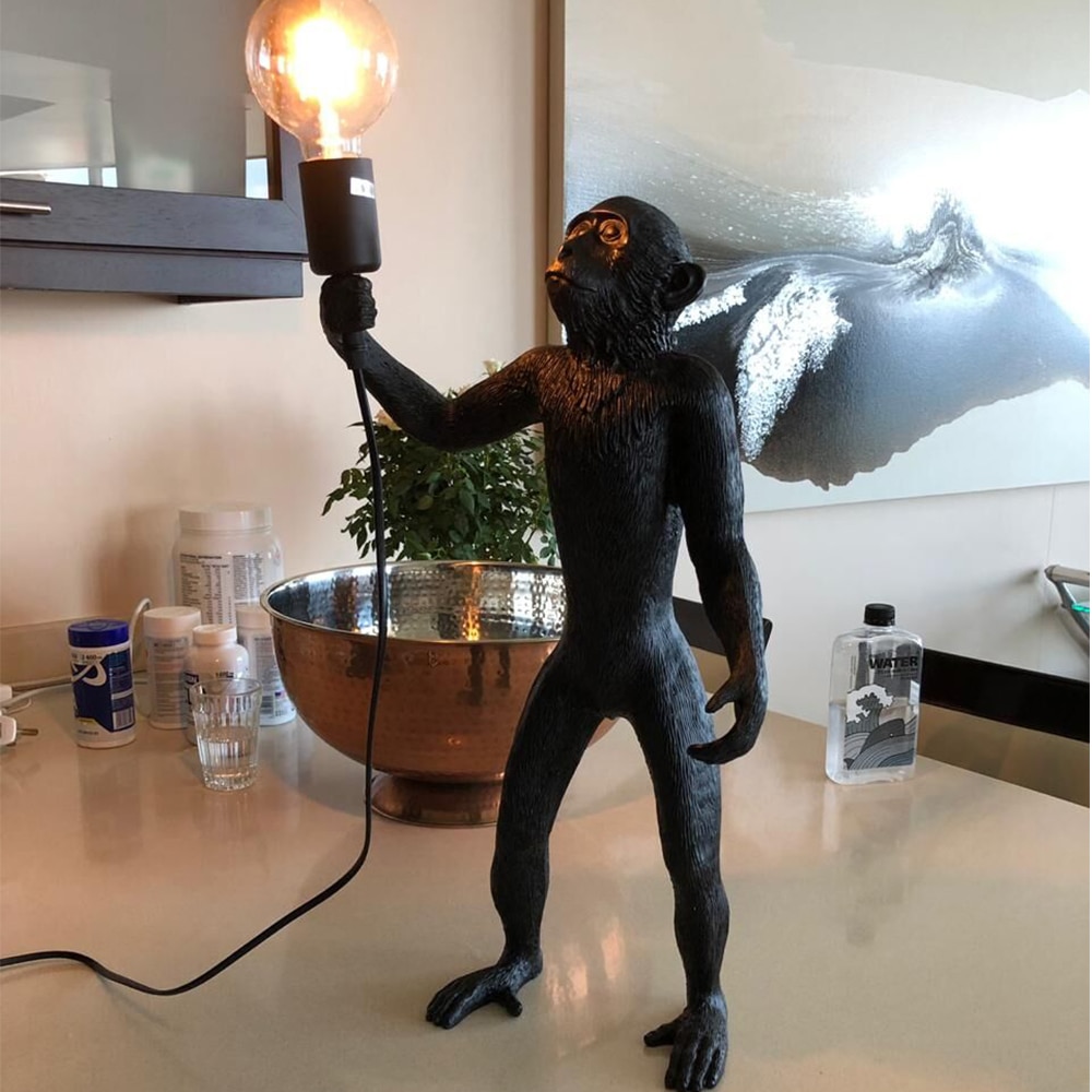 Resin Monkey Pendant Lamps Hanging Wall Living Room Light Home Pendante lustre E27 Bulb kroonluchter Luminaria Luces Decoracion