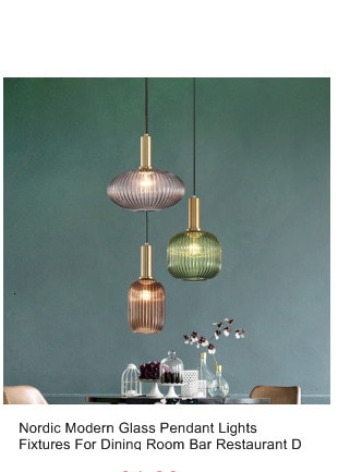 Modern Pendant Lamp Luxurious Gold Glass Ball Lampshade Hanging Lights Fixtures For Dining Room Bedroom Decoration Lighting