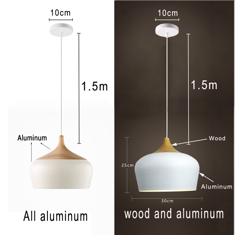 Minimalist Pendant Lights E27 Aluminum Lampshade Decor Hanging Lamp Light Fixtures Dia 30cm