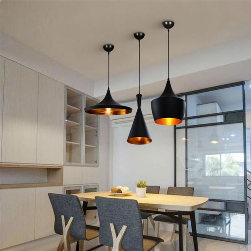 Aluminum Loft Vintage Industrial Pendant Light Black/White Lampshades Lamp Coffee Bar Kitchen Hanging Indoor Lighting