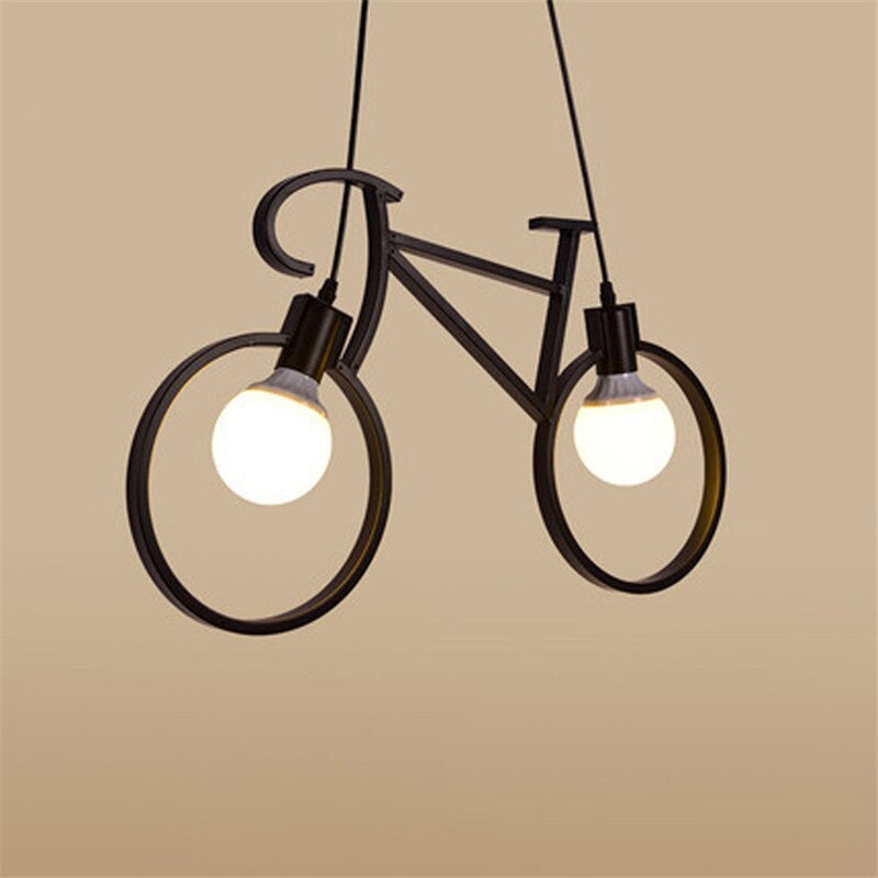 Retro Bicycle Pendant Light Creative Iron Luminaire Living Room Pendant Simple Restaurant Bar Industrial Kitchen Hanging Lamps