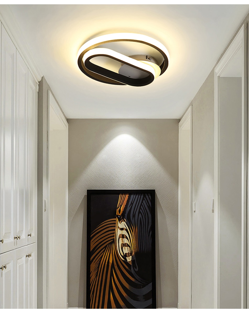 Modern LED Chandeliers Lights Indoor Lighting For Hallway Balcony Corridor Bedroom White Black Indoor Lamps Lustre AC 90-260V