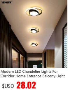 12W Modern LED Chandelier Lighting Lights For Hallway Balcony Corridor Bedroom White Black Iron Home Indoor Entrance Lamp Lustre