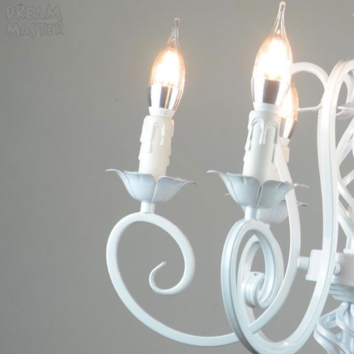 White Nordic Chandelier Wrough Iron lustre lamp For Living Room 220V 110V dining room bedroom Foyer Chandelier Lighting