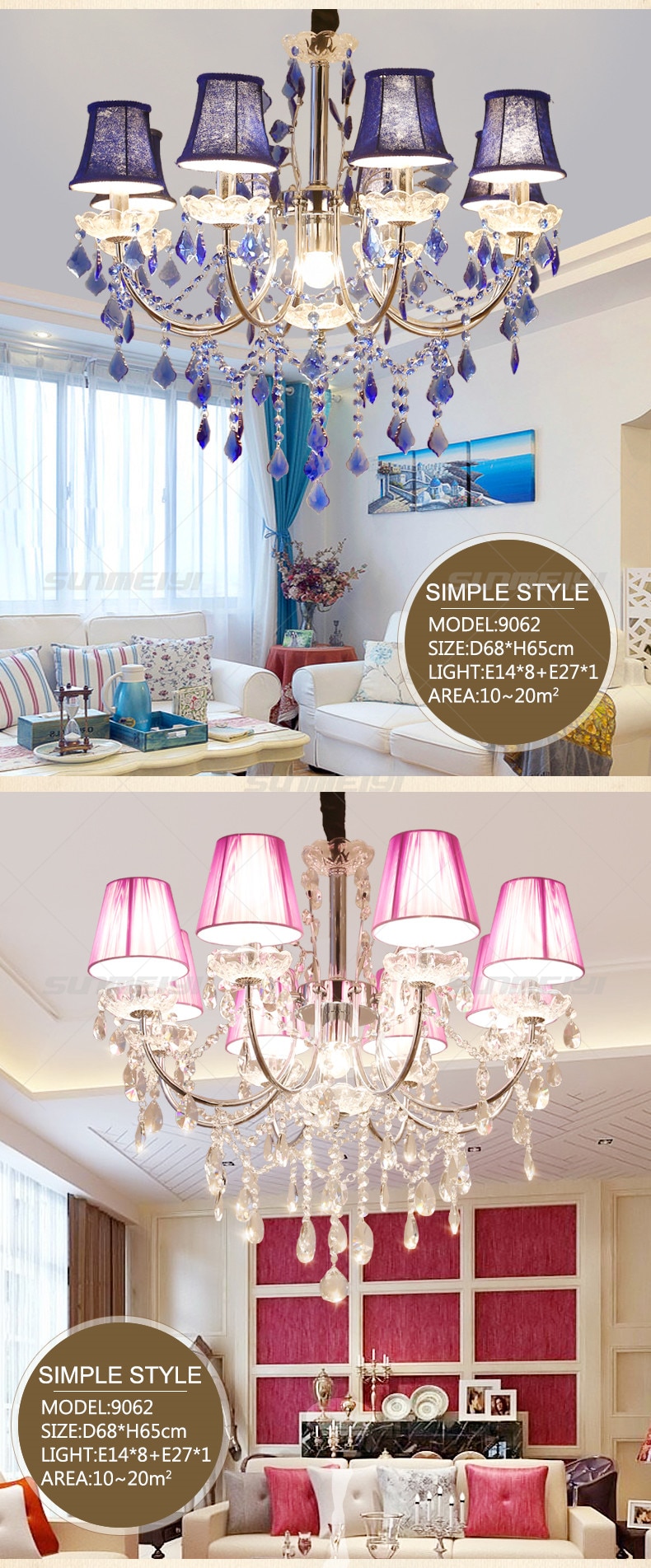 Modern Iron Crystal Chandelier Lights Lamp Chandeliers For bedroom Living room Fixture Crystal Light Lustres de crista lighting