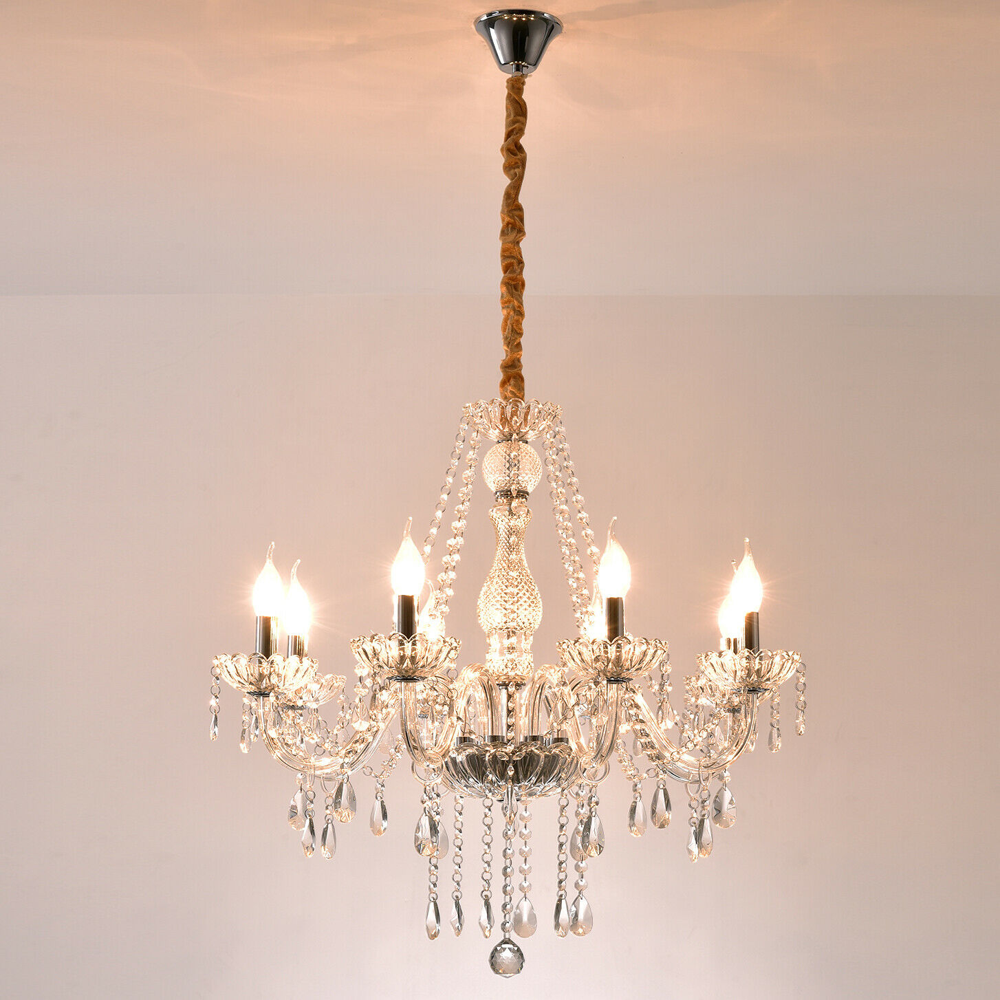 Honhill Modern Crystal Chandelier Living Room Lamp lustres de cristal indoor Lights Crystal Pendants For Chandeliers