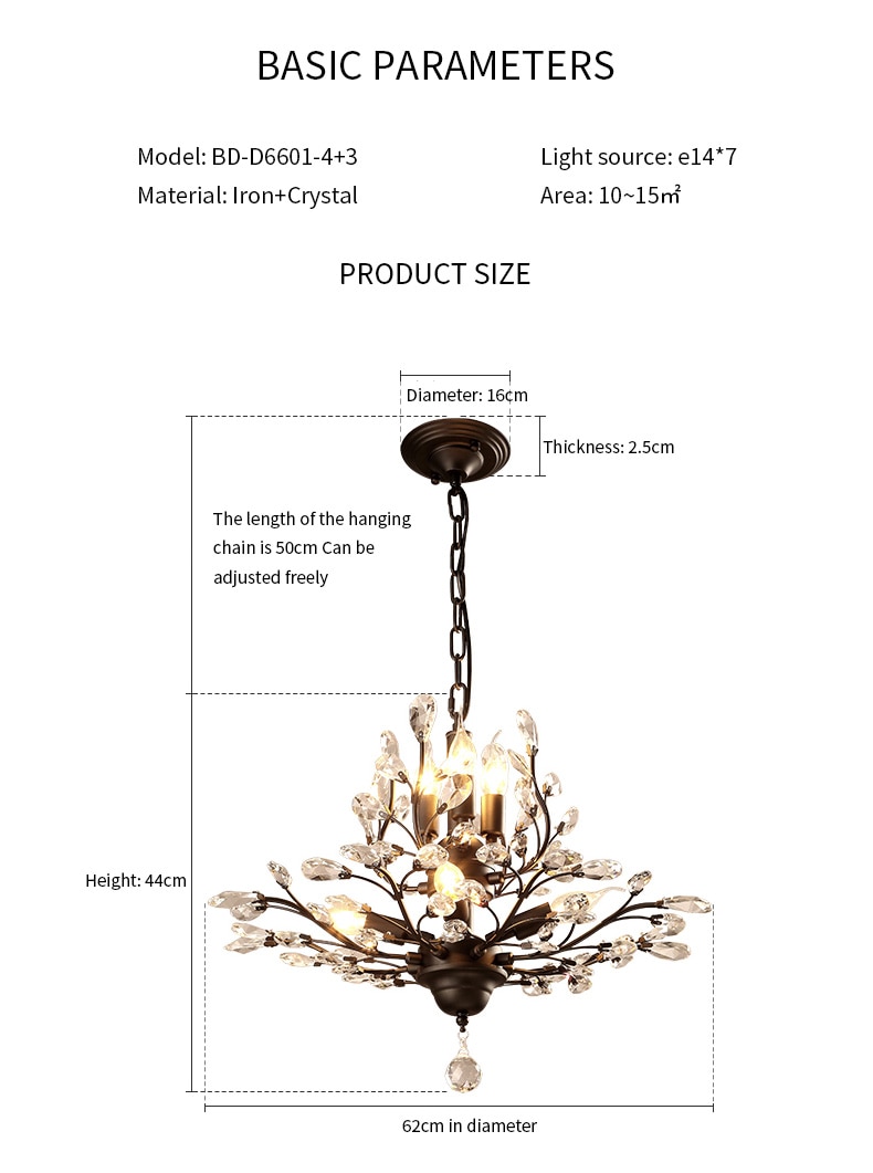 Nordic Chandelier Lustres for Living Room Dining Hotel Lobby Crystal Ceiling Pendant Lamp Home Decor Black Vintage Loft Lighting