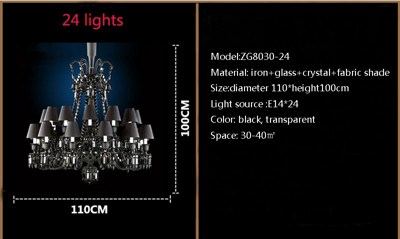 Black Crystal Chandelier Lighting luxury hotel chandeliers for Dining Room Black Chandelier Lamps glass crystals for chandeliers