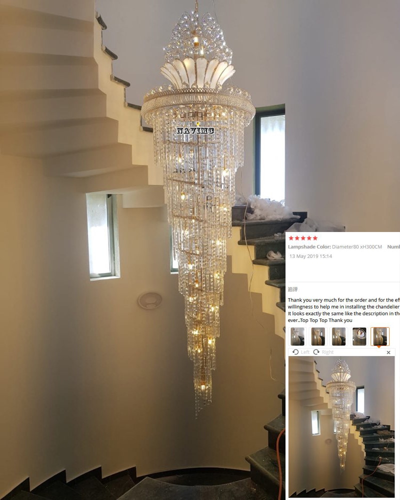 Large Gold Imperial Crystal Chandelier For Hotel Hall Living Room Staircase Hanging Pendant Lamp European Big Lighting