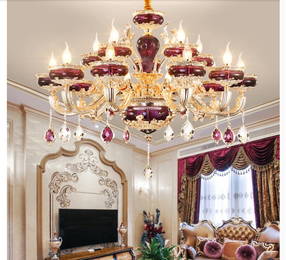 European K9 Crystal Chandelier Zinc Alloy Rose Golden Hanging Lights 6/8/10arms Dinning Room Crystal Living Room Home Decoration