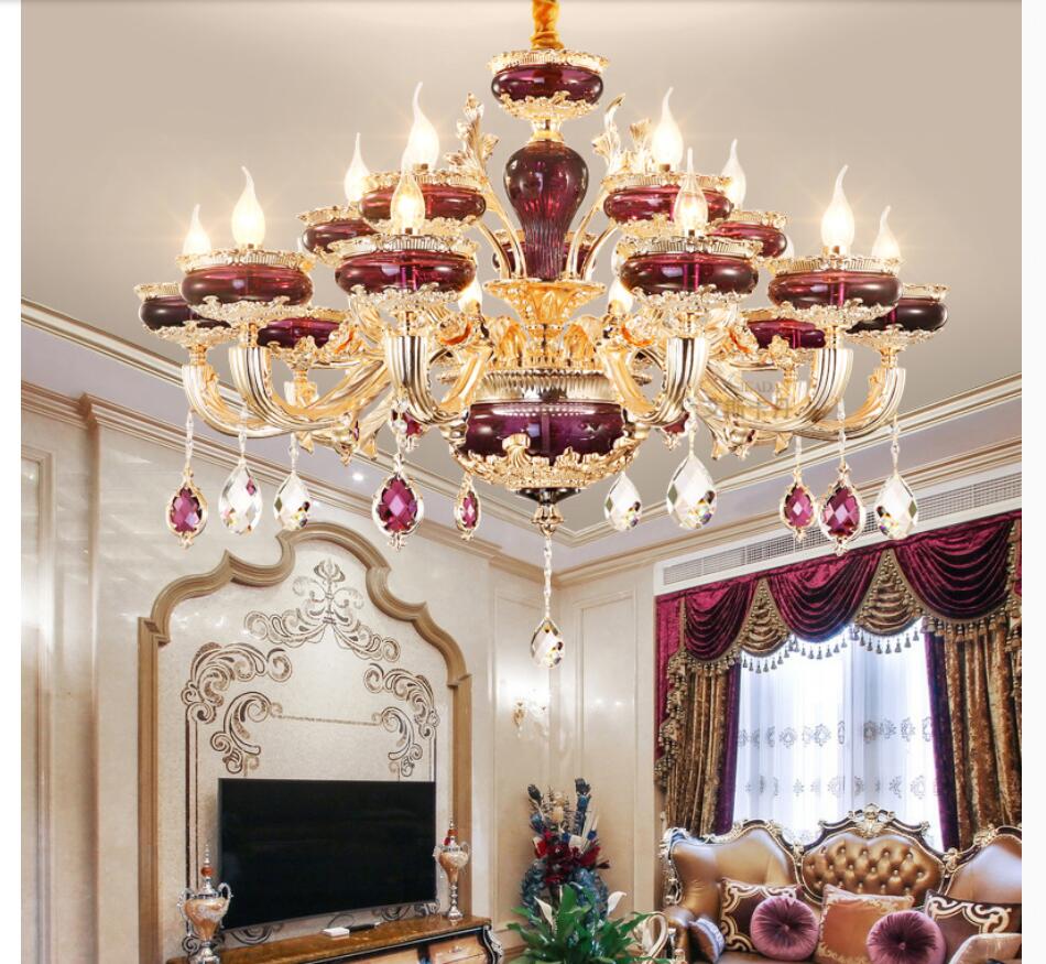 European K9 Crystal Chandelier Zinc Alloy Rose Golden Hanging Lights 6/8/10arms Dinning Room Crystal Living Room Home Decoration
