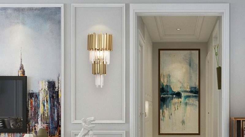 Living Room Luxury Gold Steel K9 Crystal Led Pendant Chandelier Luminaria Hanging Lamp Indoor Lighting Lamparas Fixture